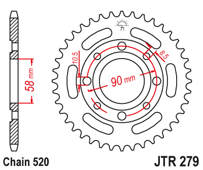 Звезда ведомая JT JTR279.33 (JTR279-33) (R279-33)