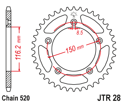 Звезда ведомая JT JTR28.42 (JTR28-42) (R28-42)