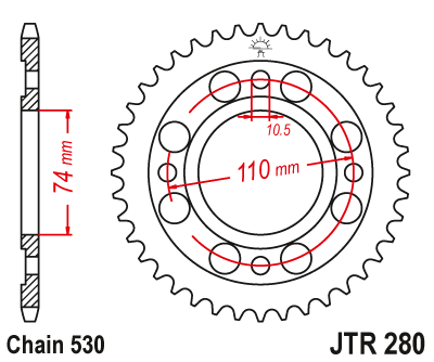 Звезда ведомая JT JTR280.33 (JTR280-33) (R280-33)