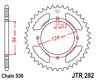 Звезда ведомая JT JTR282.36 (JTR282-36) (R282-36)