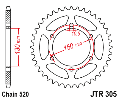Звезда ведомая JT JTR305.46 (JTR305-46) (R305-46)