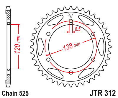 Звезда ведомая JT JTR312.40 (JTR312-40) (R312-40)