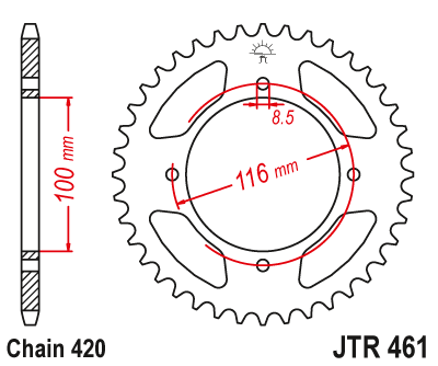 Звезда ведомая JT JTR461.52 (JTR461-52) (R461-52)