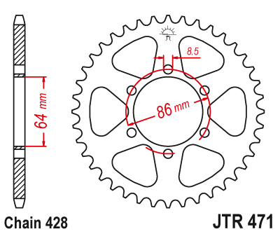 Звезда ведомая JT JTR471.48 (JTR471-48) (R471-48)