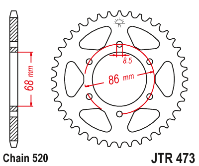 Звезда ведомая JT JTR473.40 (JTR473-40) (R473-40)