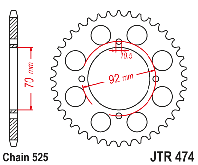 Звезда ведомая JT JTR474.48 (JTR474-48) (R474-48)