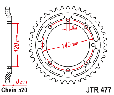 Звезда ведомая JT JTR477.43 (JTR477-43) (R477-43)
