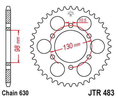 Звезда ведомая JT JTR483.33 (JTR483-33) (R483-33)
