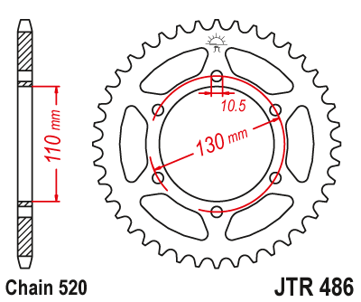 Звезда ведомая JT JTR486.44 (JTR486-44) (R486-44)