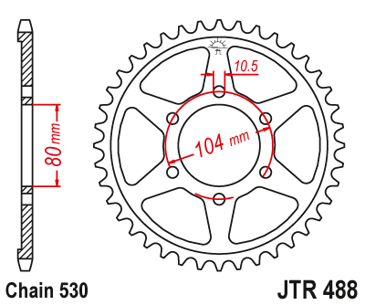 Звезда ведомая JT JTR488.45 (JTR488-45) (R488-45)