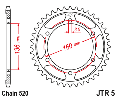 Звезда ведомая JT JTR5.43 (JTR5-43) (R5-43)