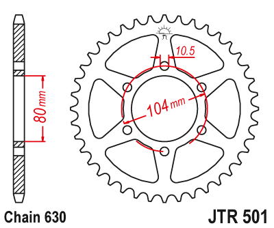 Звезда ведомая JT JTR501.46 (JTR501-46) (R501-46)
