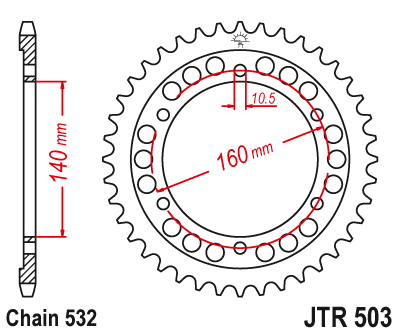 Звезда ведомая JT JTR503.45 (JTR503-45) (R503-45)