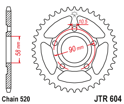 Звезда ведомая JT JTR604.38 (JTR604-38) (R604-38)