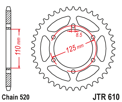Звезда ведомая JT JTR610.51 (JTR610-51) (R610-51)