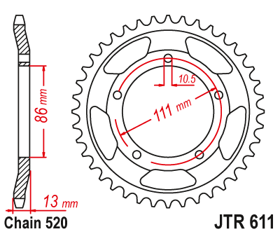Звезда ведомая JT JTR611.43 (JTR611-43) (R611-43)