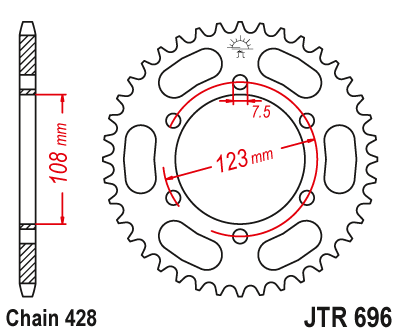 Звезда ведомая JT JTR696.43 (JTR696-43) (R696-43)