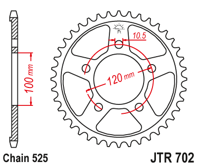 Звезда ведомая JT JTR702.46 (JTR702-46) (R702-46)