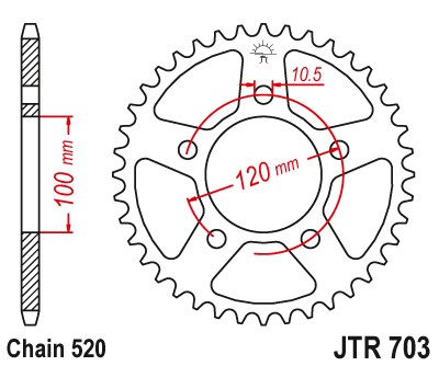 Звезда ведомая JT JTR703.40 (JTR703-40) (R703-40)