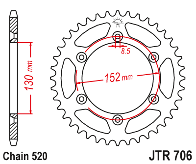 Звезда ведомая JT JTR706.46 (JTR706-46) (R706-46)