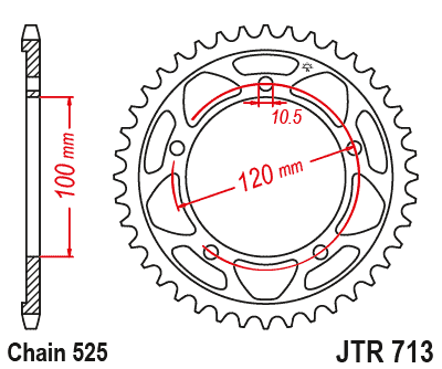 Звезда ведомая JT JTR713.41 (JTR713-41) (R713-41) для Aprilia Road