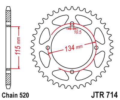 Звезда ведомая JT JTR714.50 (JTR714-50) (R714-50)