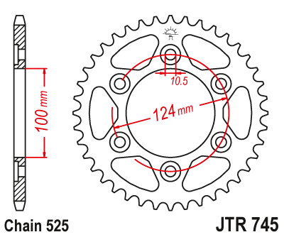 Звезда ведомая JT JTR745.43 (JTR745-43) (R745-43)