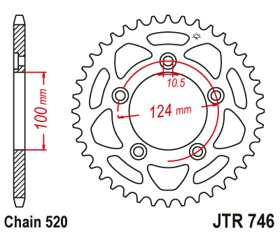 Звезда ведомая JT JTr746.43 (JTr746-43) (r746-43)