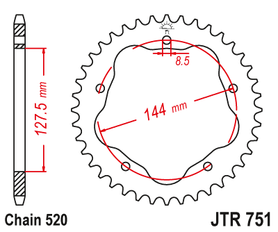 Звезда ведомая JT JTR751.38 (JTR751-38) (R751-38)