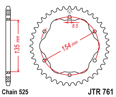 Звезда ведомая JT JTR761.39 (JTR761-39) (R761-39)