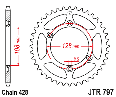 Звезда ведомая JT JTR797.51 (JTR797-51) (R797-51)