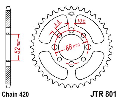 Звезда ведомая JT JTR801.34 (JTR801-34) (R801-34)