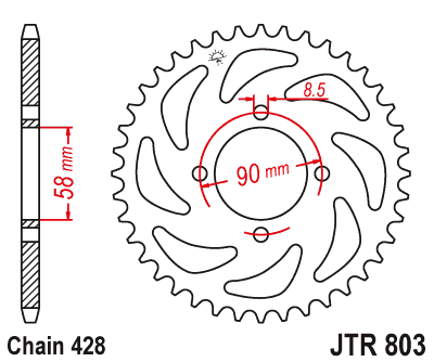 Звезда ведомая JT JTR803.45 (JTR803-45) (R803-45) для Suzuki Road