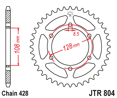 Звезда ведомая JT JTR804.53 (JTR804-53) (R804-53)