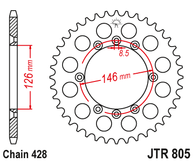 Звезда ведомая JT JTR805.50 (JTR805-50) (R805-50)