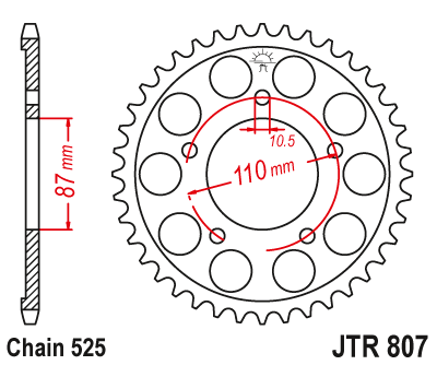 Звезда ведомая JT JTR807.49 (JTR807-49) (R807-49)