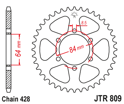 Звезда ведомая JT JTR809.44 (JTR809-44) (R809-44)