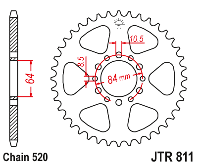 Звезда ведомая JT JTR811.45 (JTR811-45) (R811-45)