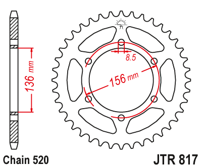 Звезда ведомая JT JTR817.46 (JTR817-46) (R817-46)