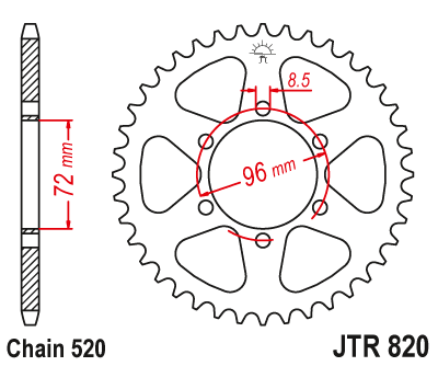 Звезда ведомая JT JTR820.42 (JTR820-42) (R820-42)