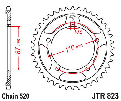 Звезда ведомая JT JTR823.45 (JTR823-45) (R823-45)