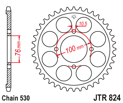 Звезда ведомая JT JTR824.46 (JTR824-46) (R824-46)