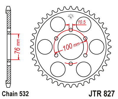 Звезда ведомая JT JTR827.44 (JTR827-44) (R827-44)