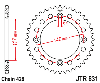 Звезда ведомая JT JTR831.46 (JTR831-46) (R831-46)