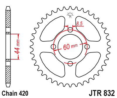 Звезда ведомая JT JTR832.49 (JTR832-49) (R832-49)