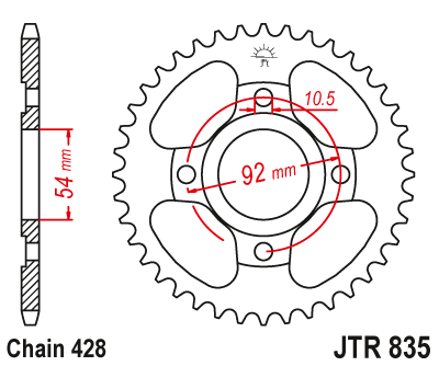 Звезда ведомая JT JTR835.49 (JTR835-49) (R835-49)