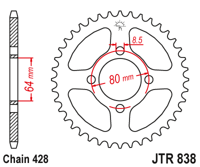Звезда ведомая JT JTR838.49 (JTR838-49) (R838-49)