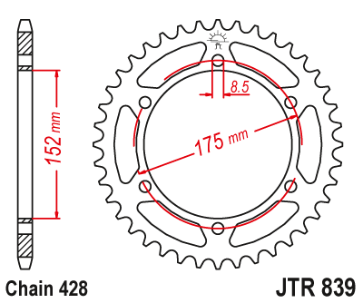 Звезда ведомая JT JTR839.55 (JTR839-55) (R839-55)