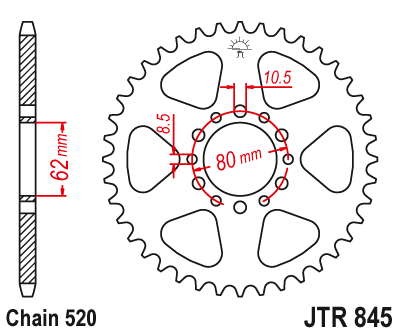 Звезда ведомая JT JTR845.46 (JTR845-46) (R845-46)