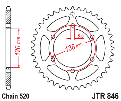 Звезда ведомая JT JTR846.37 (JTR846-37) (R846-37)